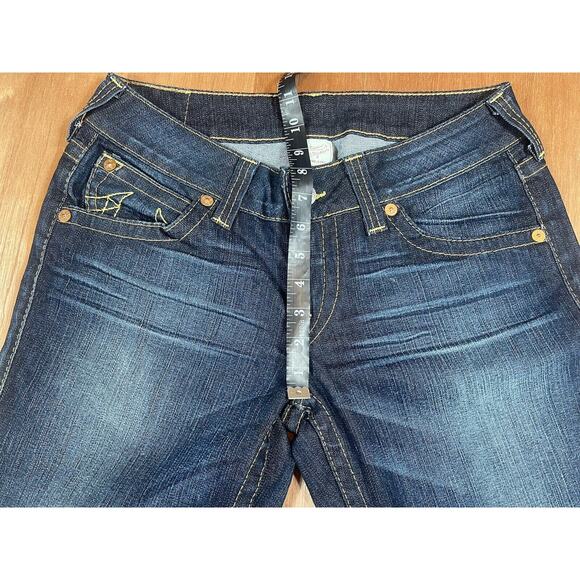 True Religion Jeans Womens Sz 30 Bootcut Dark Wash 34 X 32 Candice Embellished - Picture 12 of 16